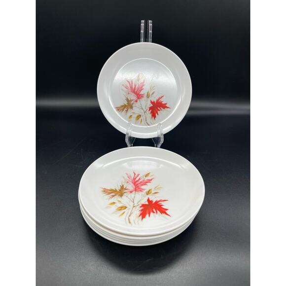MCM Sun-Valley Melmac Set of 6 Bread Plates Fall Leaves Autumn 6.25" USA - Picture 1 of 7